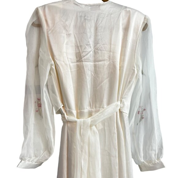 Vintage Victoria's Secret Peignoir 1980s Embroidered Nightgown & Robe Set P/S NW - Picture 12 of 16